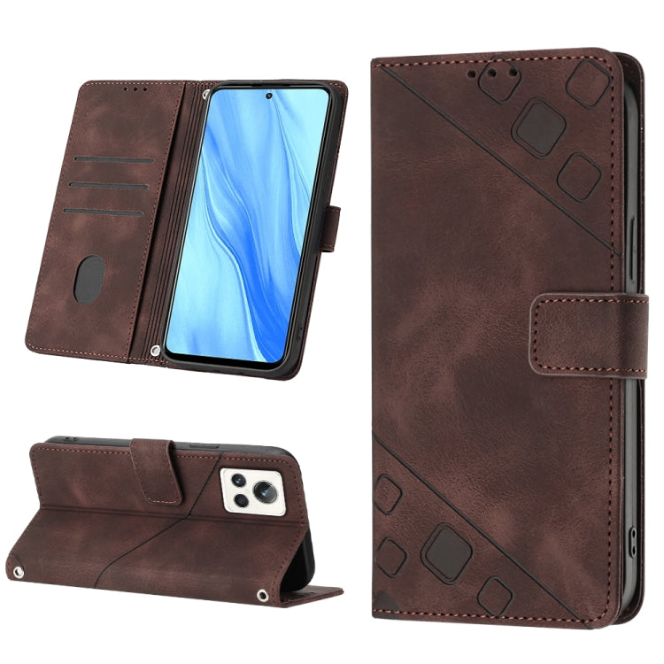 Skin-feel Embossed Leather Phone Case, For OPPO Reno6 5G, For OPPO A9 2020 / A5 2020 / A11X, For OPPO A16 / A54S, For OPPO A16K, For OPPO A57 5G 2022 / Realme V23 / Narzo 50 5G / A77 5G / K10 5G Global / A57 4G / V23i, For OPPO A57E 5G, For OPPO A58 5G...
