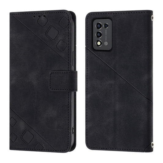Skin-feel Embossed Leather Phone Case, For ZTE Libero 5G III