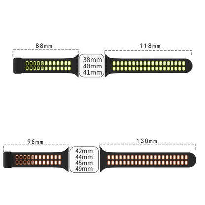 Magnetic Fold Clasp Square Holes Silicone Watch Band, For Apple Watch Series 8&7 45mm, For Apple Watch Series 8&7 41mm