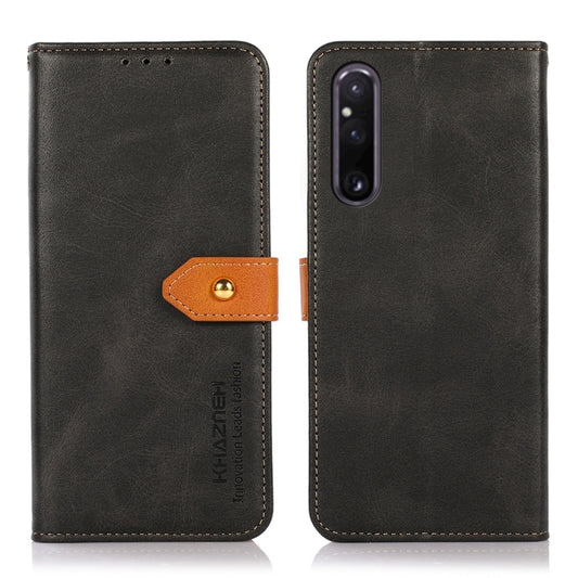 KHAZNEH Dual-color Cowhide Texture Flip Leather Phone Case, For Sony Xperia 1 V, For Sony Xperia 10 V, For Google Pixel 7a, For Xiaomi Redmi Note 12 4G Global