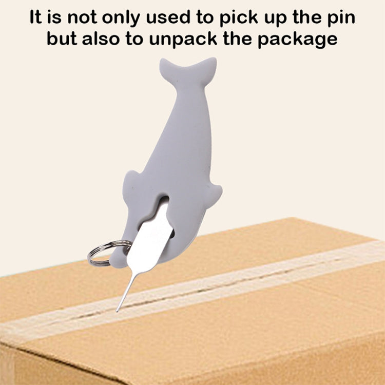 3pcs 2 in 1 Phone Tablet Card Removal Needle Dolphin Shape Card Opening Needle Cover