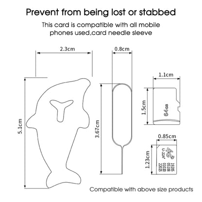 3pcs 2 in 1 Phone Tablet Card Removal Needle Dolphin Shape Card Opening Needle Cover