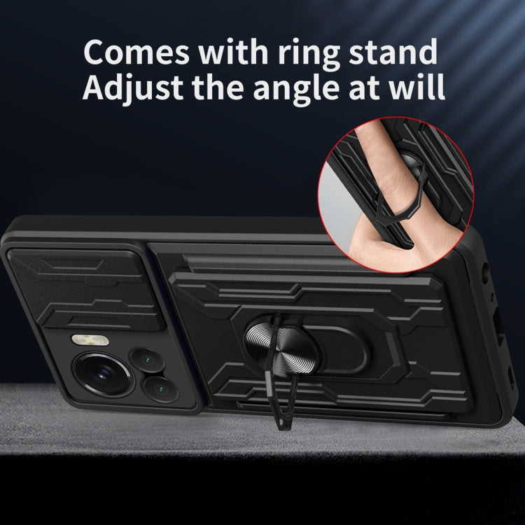 Sliding Camshield TPU+PC Phone Case with Card Slot, For Motorola Edge 30 Ultra 5G, For OPPO A17 4G, For Realme 10 4G, For Samsung Galaxy A14 5G / 4G
