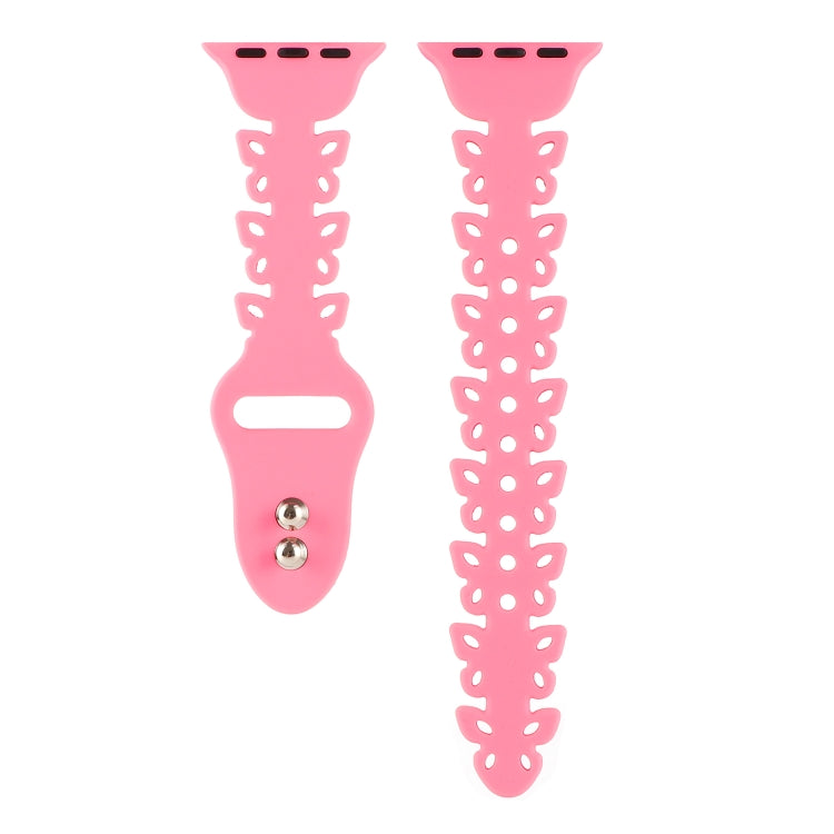 Butterfly Hollow Silicone Watch Band, For Apple Watch Series 8&7 45mm, For Apple Watch Series 8&7 41mm