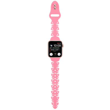Butterfly Hollow Silicone Watch Band, For Apple Watch Series 8&7 45mm, For Apple Watch Series 8&7 41mm