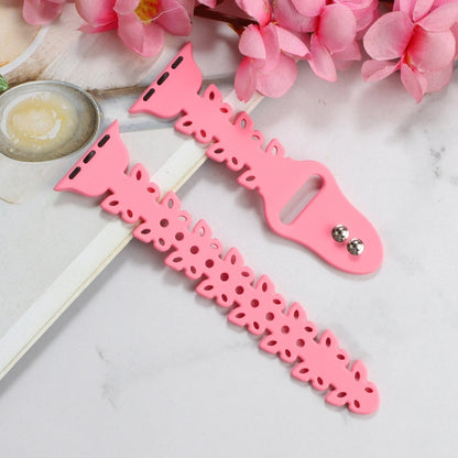 Butterfly Hollow Silicone Watch Band, For Apple Watch Series 8&7 45mm, For Apple Watch Series 8&7 41mm