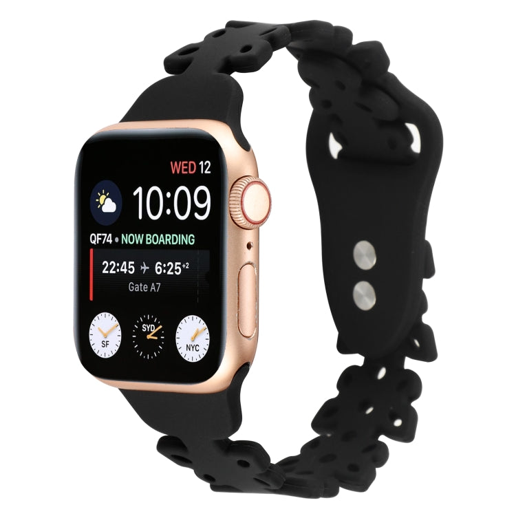 Butterfly Hollow Silicone Watch Band, For Apple Watch Series 8&7 45mm, For Apple Watch Series 8&7 41mm