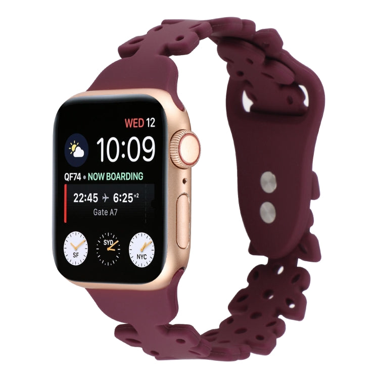 Butterfly Hollow Silicone Watch Band, For Apple Watch Series 8&7 45mm, For Apple Watch Series 8&7 41mm