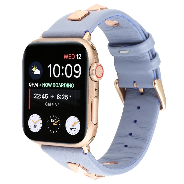 Single Row Riveted Genuine Leather Watch Band, For Apple Watch Series 8&7 45mm, For Apple Watch Series 8&7 41mm