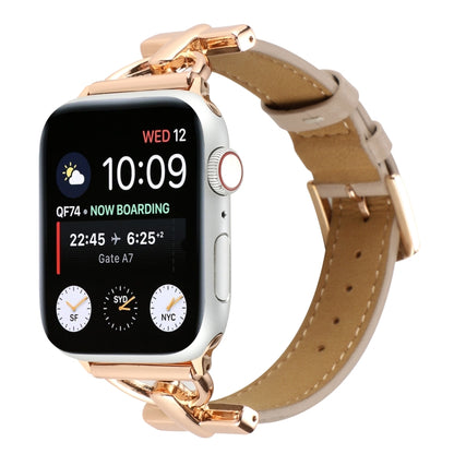 D-Buckle Plain Genuine Leather Watch Band, For Apple Watch Series 8&7 45mm, For Apple Watch Series 8&7 41mm