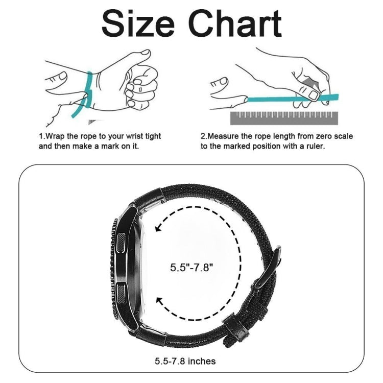Universal Nylon Leather Watch Band, 20mm, 22mm