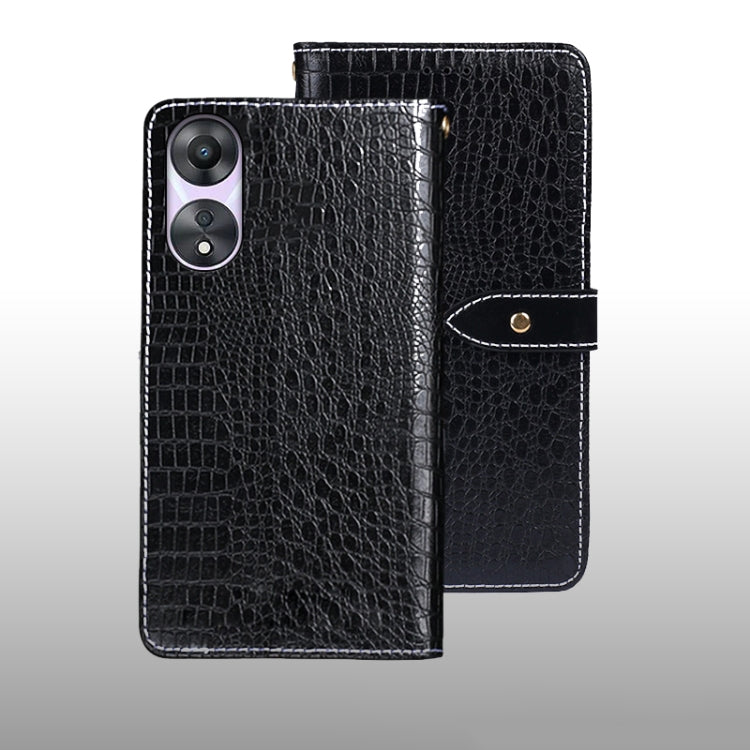 idewei Crocodile Texture Leather Phone Case, For T-Mobile REVVL 6 5G, For OPPO A78 5G Global/A58x/A58 5G, For Realme C55 4G, For Realme GT3 5G Global/GT Neo 5 5G, For Sharp Rouvo V
