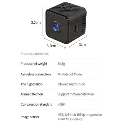 X2 Smart HD Mini WiFi Camera Support Night Vision & Motion Detection & TF Card, X2
