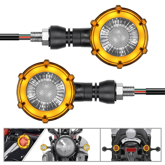 1 par de luces intermitentes LED giratorias universales de doble color para motocicletas
