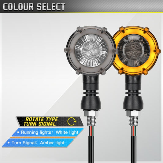 1 par de luces intermitentes LED giratorias universales de doble color para motocicletas