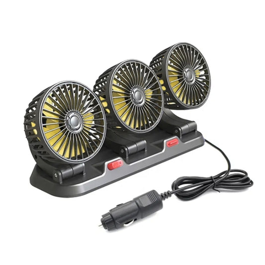 Ventilateur de voiture F4310 à trois têtes, réglable, rotatif à 360 degrés, F4310 USB universel, F4310 allume-cigare 12V, F4310 allume-cigare 24V