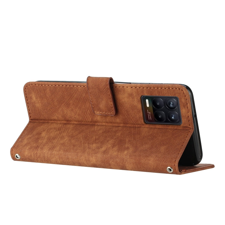 Skin Feel Stripe Pattern Leather Phone Case with Lanyard, For Realme 8 / 8 Pro, For Realme 8 5G / V13 5G, For Realme 9 Pro / 9 5G EU / V25, For Realme 9 Pro+ / 9 4G, For Realme 9i / OPPO A36 / A76, For Realme 10 4G, For Realme 10 Pro 5G                ...