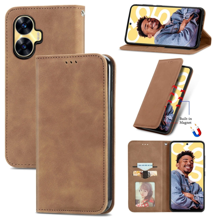 Retro Skin Feel Magnetic Leather Phone Case, For Samsung Galaxy A14 5G, For Samsung Galaxy A54 5G, For Honor Magic5 Lite, For Kyocera Android One S10, For Realme C55, For Xiaomi 13 Lite