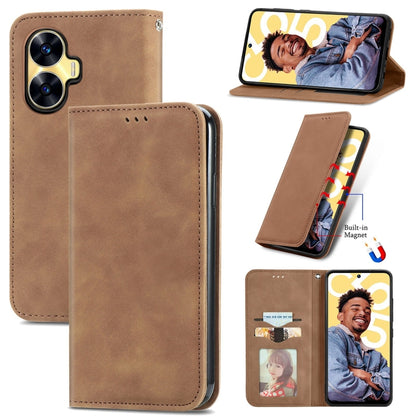 Retro Skin Feel Magnetic Leather Phone Case, For Samsung Galaxy A14 5G, For Samsung Galaxy A54 5G, For Honor Magic5 Lite, For Kyocera Android One S10, For Realme C55, For Xiaomi 13 Lite