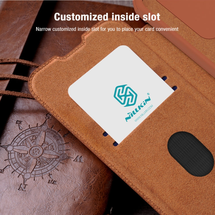 Coque de téléphone en cuir NILLKIN QIN Series Pro avec cache-caméra coulissant, pour Samsung Galaxy A14 4G
