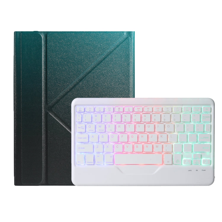 B10S Triangle Holder Three-color Backlight Bluetooth Keyboard Leather Case, With Three-color Backlight