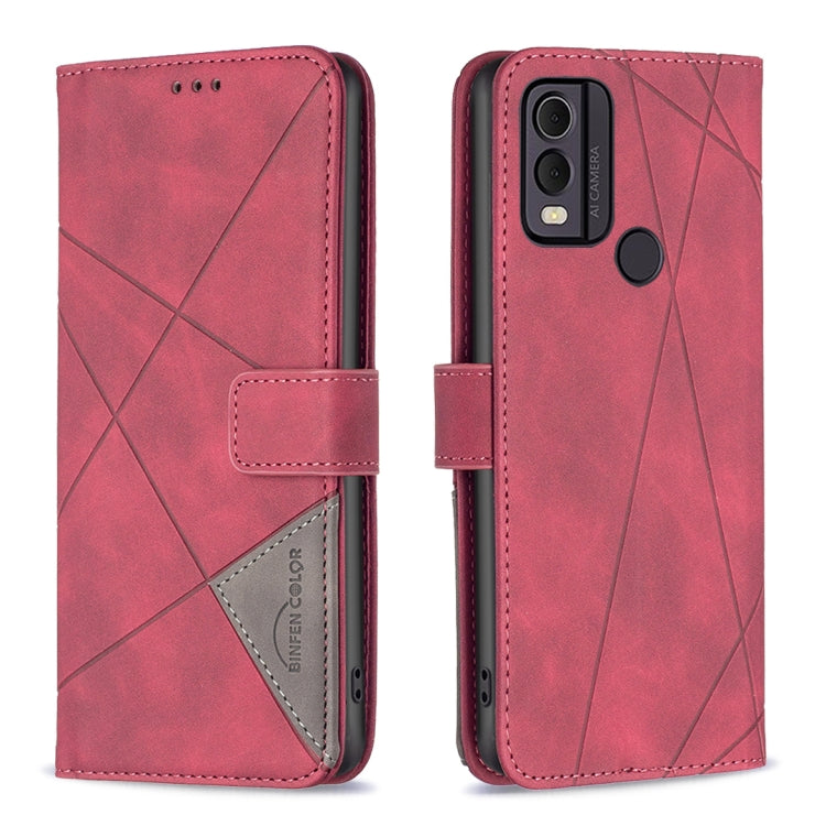 Magnetic Buckle Rhombus Texture Leather Phone Case, For Nokia C12, For Nokia C22, For Nokia C32, For Realme C33, For Motorola Edge 40 Pro 5G / Moto X40