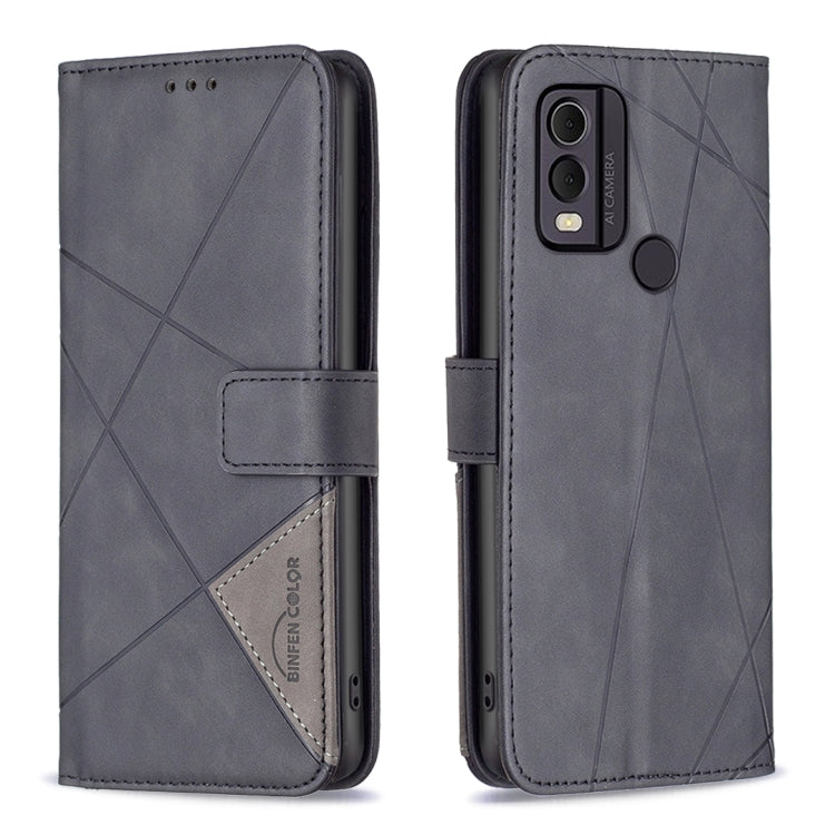 Magnetic Buckle Rhombus Texture Leather Phone Case, For Nokia C12, For Nokia C22, For Nokia C32, For Realme C33, For Motorola Edge 40 Pro 5G / Moto X40