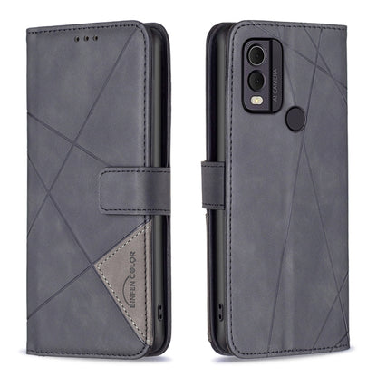 Magnetic Buckle Rhombus Texture Leather Phone Case, For Nokia C12, For Nokia C22, For Nokia C32, For Realme C33, For Motorola Edge 40 Pro 5G / Moto X40