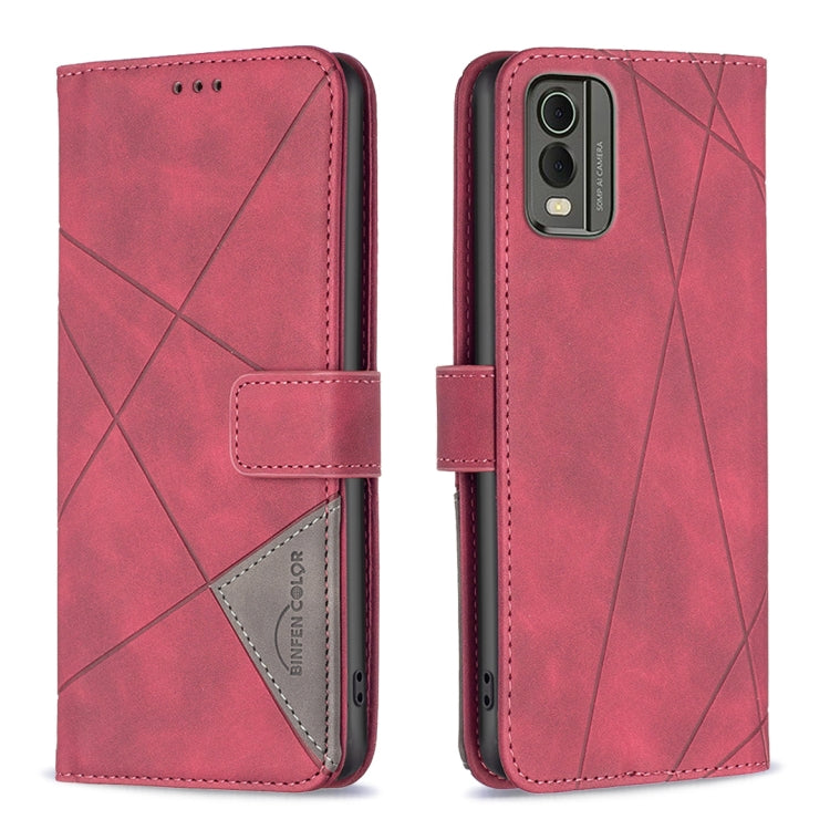 Magnetic Buckle Rhombus Texture Leather Phone Case, For Nokia C12, For Nokia C22, For Nokia C32, For Realme C33, For Motorola Edge 40 Pro 5G / Moto X40