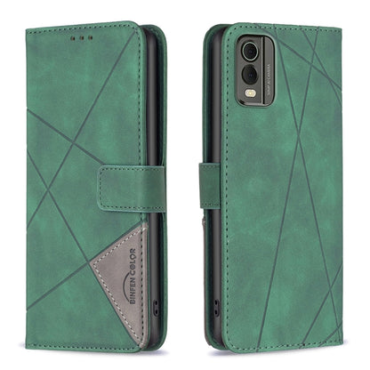 Magnetic Buckle Rhombus Texture Leather Phone Case, For Nokia C12, For Nokia C22, For Nokia C32, For Realme C33, For Motorola Edge 40 Pro 5G / Moto X40
