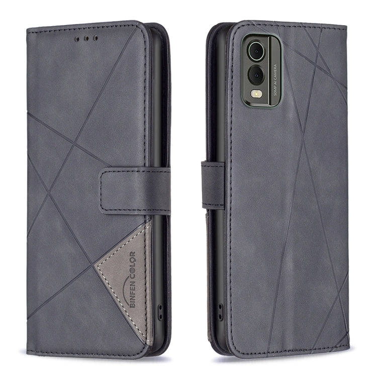 Magnetic Buckle Rhombus Texture Leather Phone Case, For Nokia C12, For Nokia C22, For Nokia C32, For Realme C33, For Motorola Edge 40 Pro 5G / Moto X40