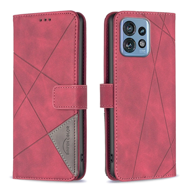 Magnetic Buckle Rhombus Texture Leather Phone Case, For Nokia C12, For Nokia C22, For Nokia C32, For Realme C33, For Motorola Edge 40 Pro 5G / Moto X40