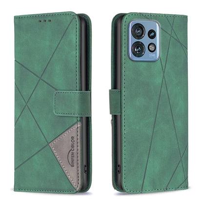 Magnetic Buckle Rhombus Texture Leather Phone Case, For Nokia C12, For Nokia C22, For Nokia C32, For Realme C33, For Motorola Edge 40 Pro 5G / Moto X40