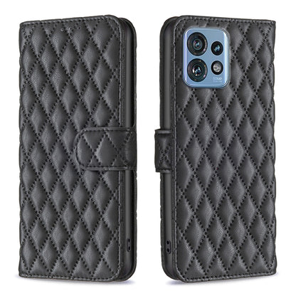 Diamond Lattice Wallet Flip Leather Phone Case, For Nokia C12, For Nokia C22, For Nokia C32, For Realme C33, For Motorola Edge 40 Pro 5G / Moto X40