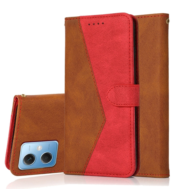 Dual-color Stitching Leather Phone Case, For Xiaomi Redmi Note 12 5G China