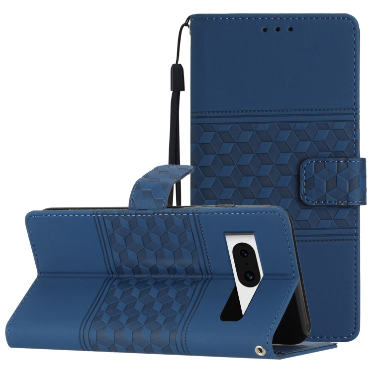 Diamond Embossed Skin Feel Leather Phone Case with Lanyard, For Google Pixel 8, For Google Pixel 8 Pro, For Google Pixel 7 5G, For Google Pixel 7 Pro 5G, For Google Pixel 7a, For Google Pixel 6, For Google Pixel 6 Pro, For Google Pixel 6a              ...