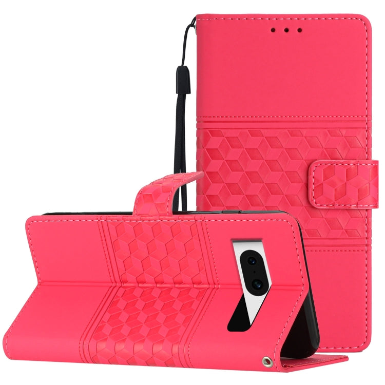 Diamond Embossed Skin Feel Leather Phone Case with Lanyard, For Google Pixel 8, For Google Pixel 8 Pro, For Google Pixel 7 5G, For Google Pixel 7 Pro 5G, For Google Pixel 7a, For Google Pixel 6, For Google Pixel 6 Pro, For Google Pixel 6a              ...