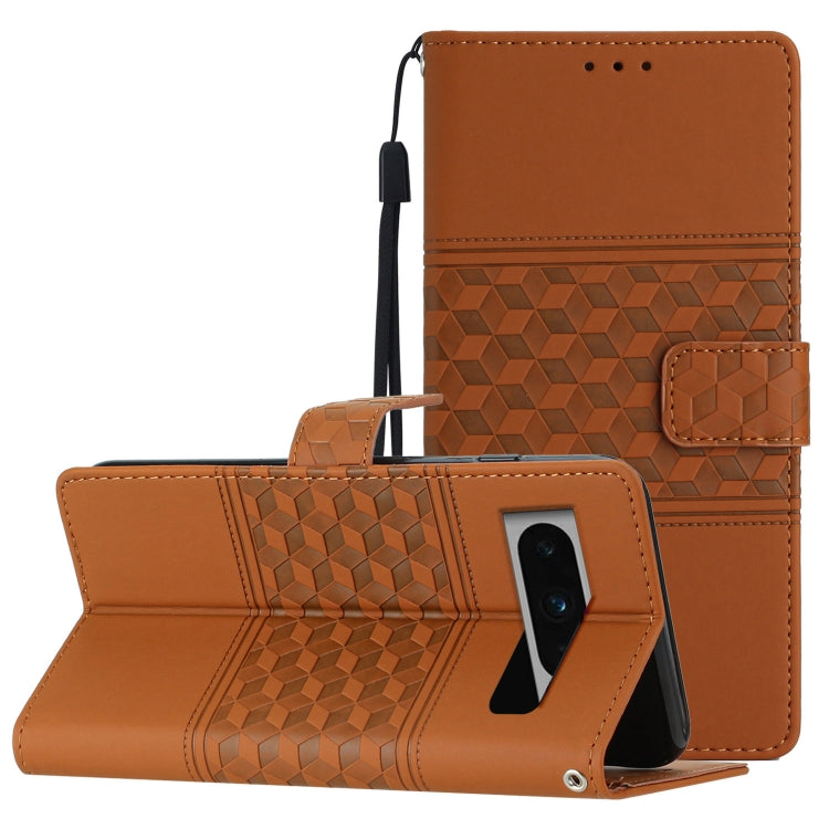 Diamond Embossed Skin Feel Leather Phone Case with Lanyard, For Google Pixel 8, For Google Pixel 8 Pro, For Google Pixel 7 5G, For Google Pixel 7 Pro 5G, For Google Pixel 7a, For Google Pixel 6, For Google Pixel 6 Pro, For Google Pixel 6a              ...