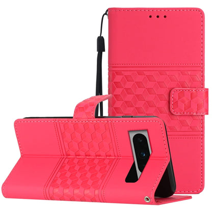 Diamond Embossed Skin Feel Leather Phone Case with Lanyard, For Google Pixel 8, For Google Pixel 8 Pro, For Google Pixel 7 5G, For Google Pixel 7 Pro 5G, For Google Pixel 7a, For Google Pixel 6, For Google Pixel 6 Pro, For Google Pixel 6a              ...