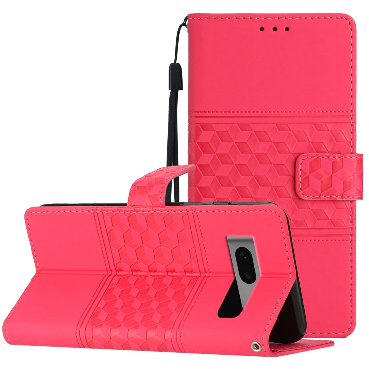 Diamond Embossed Skin Feel Leather Phone Case with Lanyard, For Google Pixel 8, For Google Pixel 8 Pro, For Google Pixel 7 5G, For Google Pixel 7 Pro 5G, For Google Pixel 7a, For Google Pixel 6, For Google Pixel 6 Pro, For Google Pixel 6a              ...