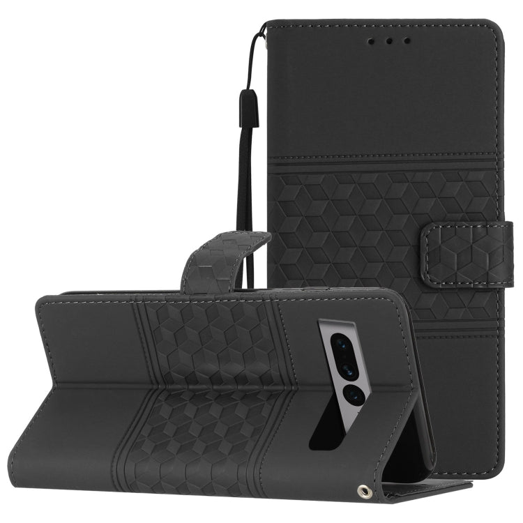 Diamond Embossed Skin Feel Leather Phone Case with Lanyard, For Google Pixel 8, For Google Pixel 8 Pro, For Google Pixel 7 5G, For Google Pixel 7 Pro 5G, For Google Pixel 7a, For Google Pixel 6, For Google Pixel 6 Pro, For Google Pixel 6a              ...