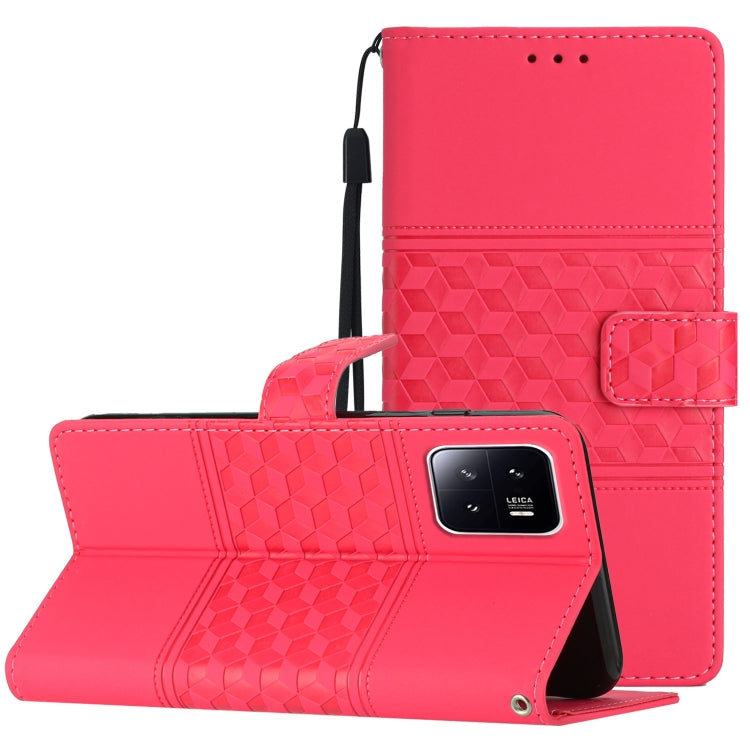 Diamond Embossed Skin Feel Leather Phone Case with Lanyard, For Tecno Pop 7 Pro, For Tecno Spark Go 2023, For Xiaomi 13, For Xiaomi 13 Pro, For Xiaomi Redmi Note 12 Pro 5G China, For Xiaomi Redmi Note 12 5G China