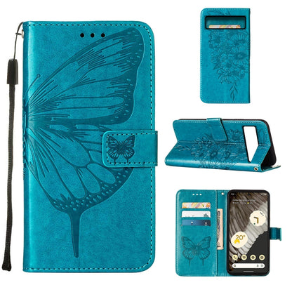 Embossed Butterfly Leather Phone Case, For Google Pixel 8, For Google Pixel 8 Pro