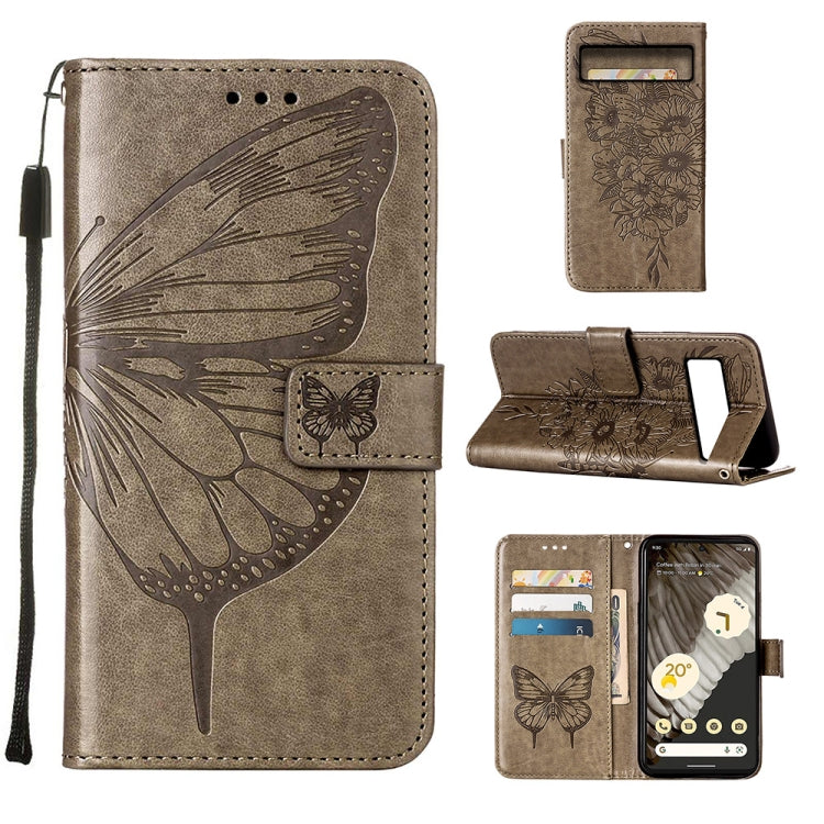 Embossed Butterfly Leather Phone Case, For Google Pixel 8, For Google Pixel 8 Pro