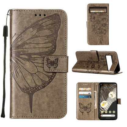 Embossed Butterfly Leather Phone Case, For Google Pixel 8, For Google Pixel 8 Pro