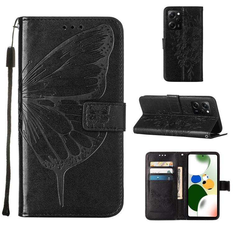Embossed Butterfly Leather Phone Case, For Xiaomi 13 Pro, For Xiaomi Poco X5 Pro 5G / Redmi Note 12 Pro Speed