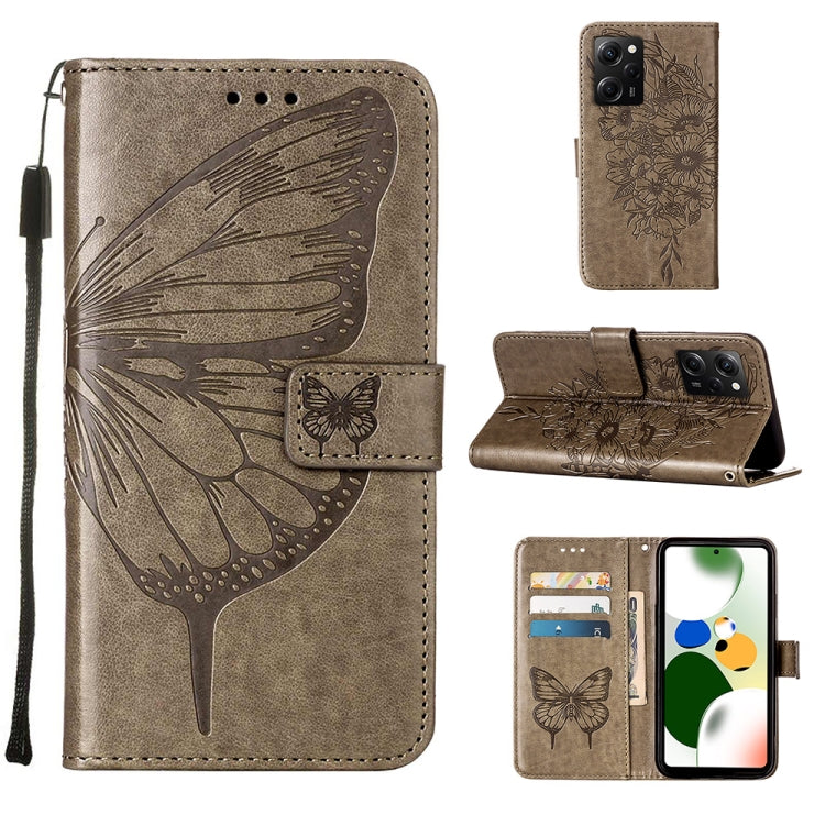 Embossed Butterfly Leather Phone Case, For Xiaomi 13 Pro, For Xiaomi Poco X5 Pro 5G / Redmi Note 12 Pro Speed
