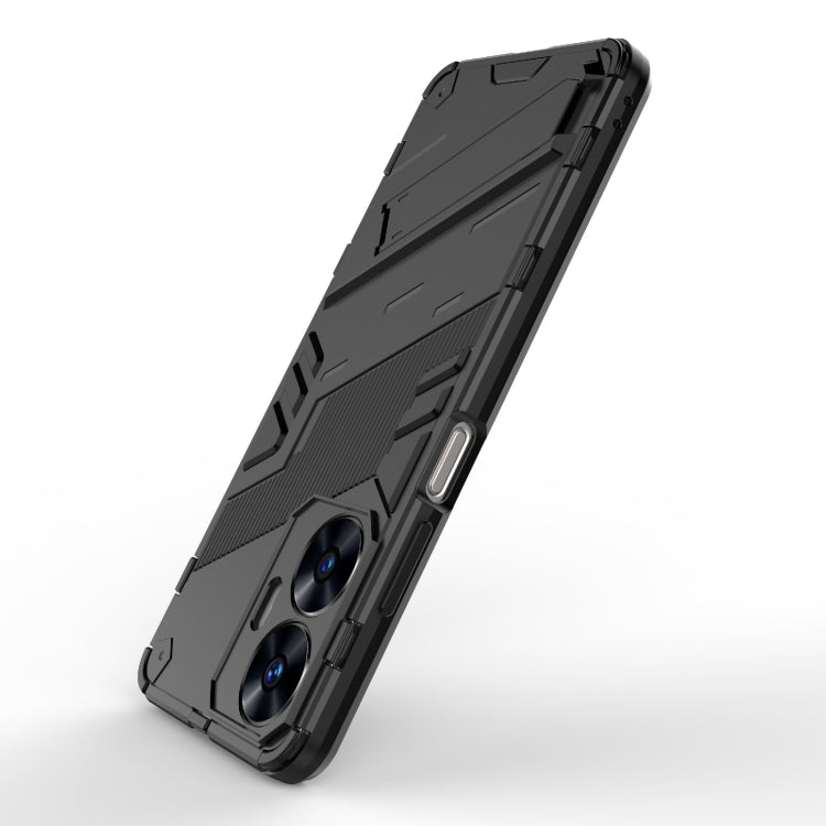 Punk Armor 2 in 1 PC + TPU Shockproof Phone Case with Invisible Holder, For Realme C55