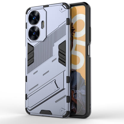 Punk Armor 2 in 1 PC + TPU Shockproof Phone Case with Invisible Holder, For Realme C55