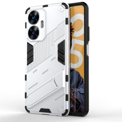 Punk Armor 2 in 1 PC + TPU Shockproof Phone Case with Invisible Holder, For Realme C55